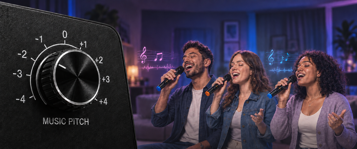 Change song key music pitch in real time